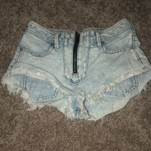 Light wash shorts